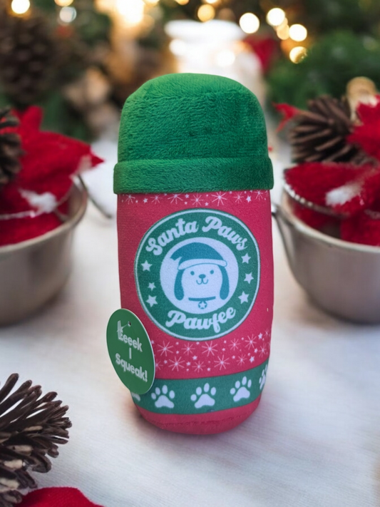 Pawfee Coffee Christmas Pup Cup Plush Toy