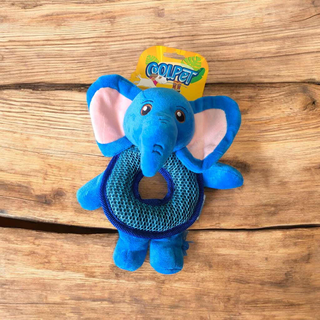 Coolpet Enzo The Elephant Dog Toy in blue for chewing and active dogs - available in whitley bay