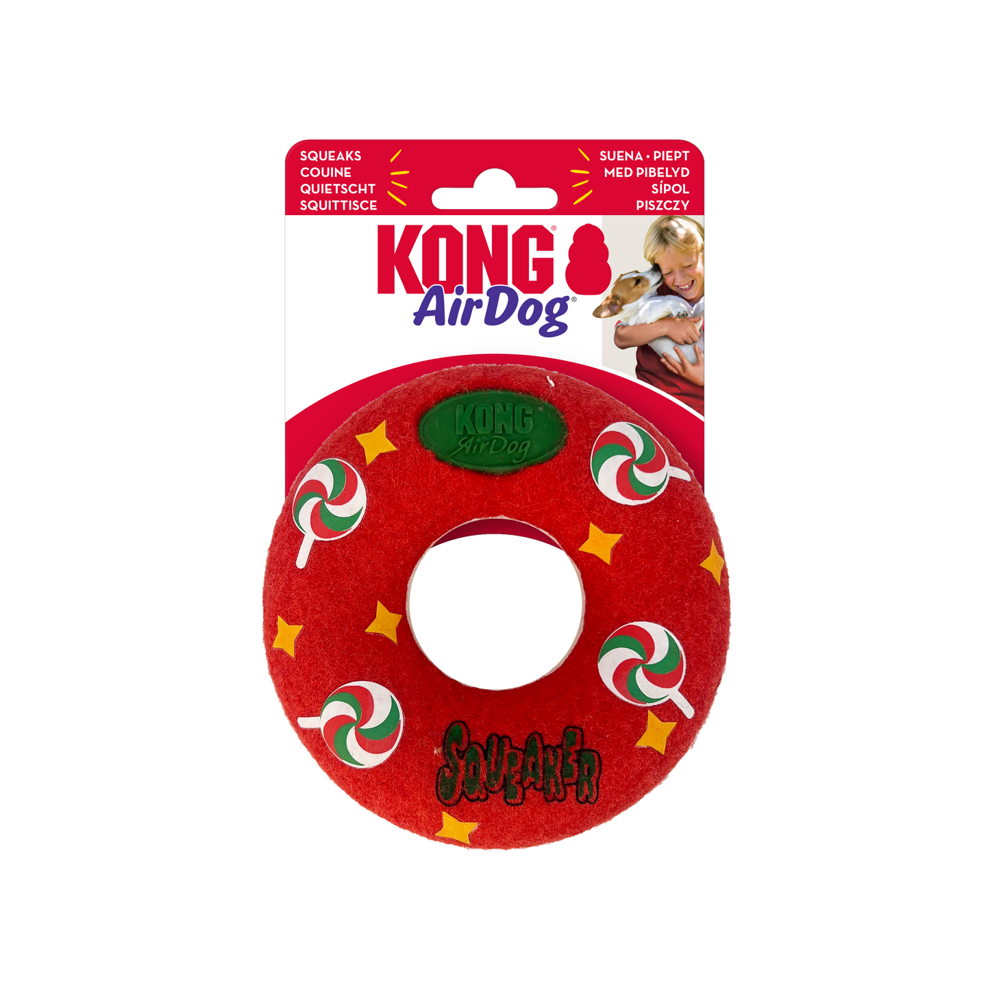 KONG Holiday AirDog Squeaker Donut