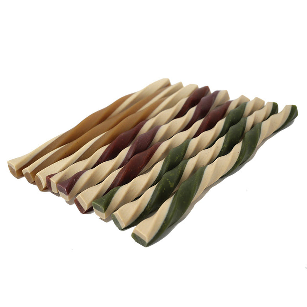 close up of natural fruit straws dog treats no additives 