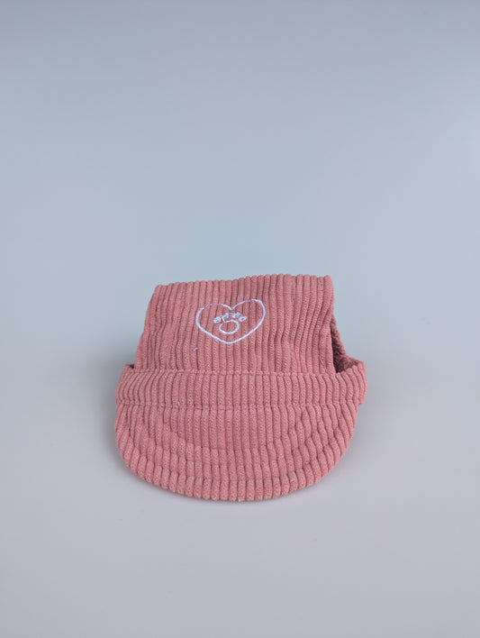 Pink Corduroy Dog Hat