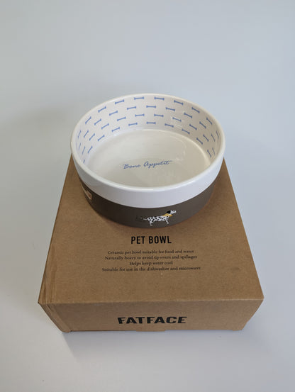 FatFace Ceramic Dog Bowl