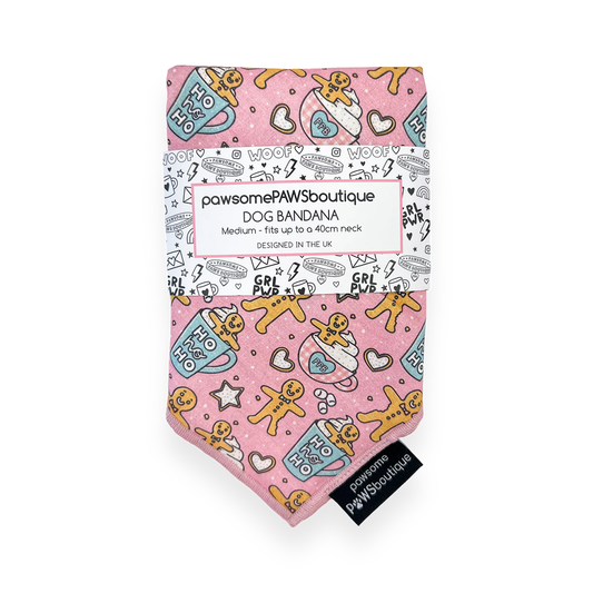 Tie On Bandana - Gingerbread Latte Pink