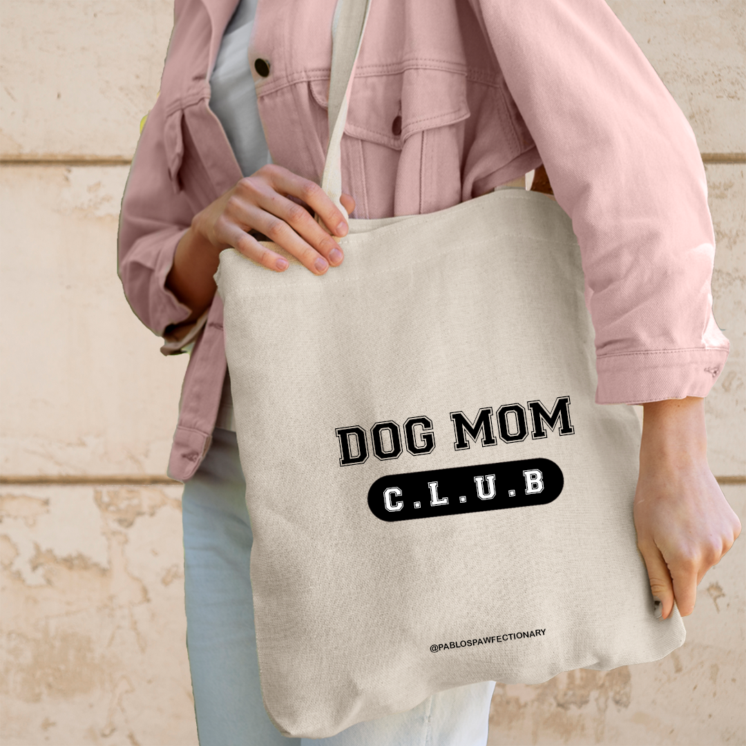 "Dog Mom Club" - Organic Cotton Tote Bags